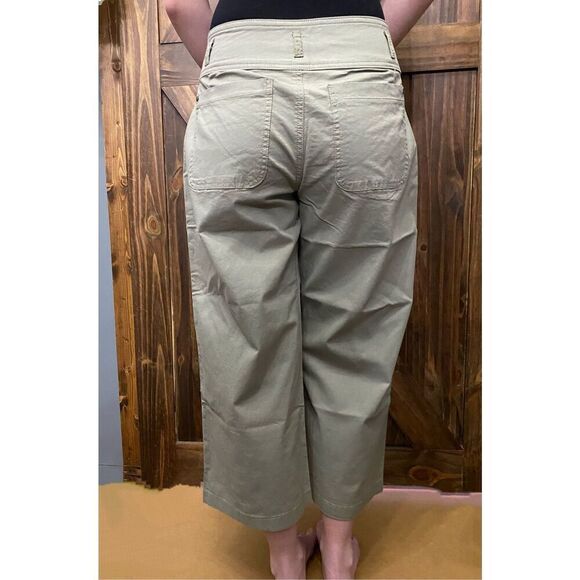 Flamingo Khaki Pants Wide Leg Crop Stretch Tan Women’s Sz M - Picture 9 of 9